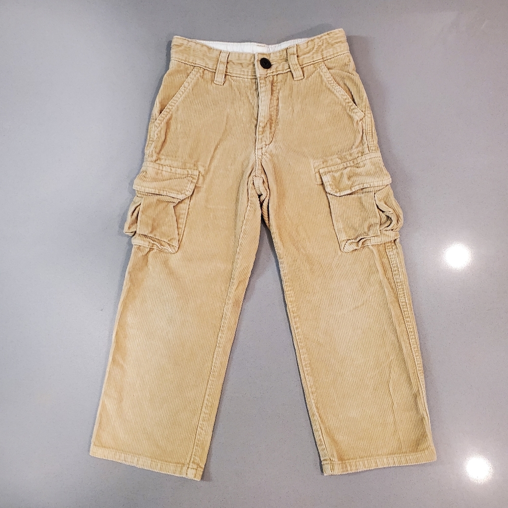 Baby Gap Boy’s 5 Year Pants Corduroy Elastic Waist Cargo Khaki Tan